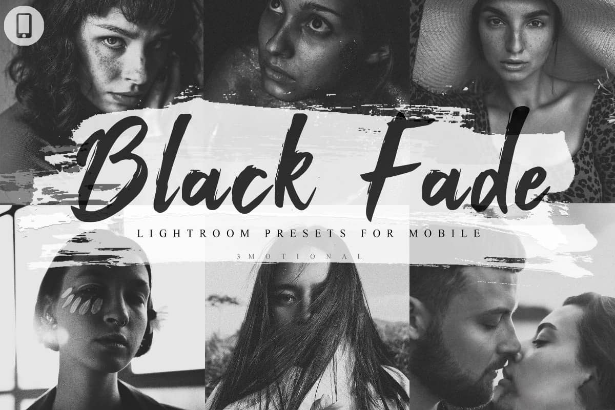 黑白胶片渐变主题LR预设手机调色滤镜Black Fade Theme Lightroom