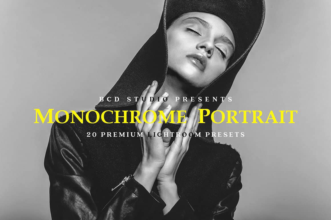 永恒的杂志级黑白单色Lightroom预设Monochrome Portrait LR Presets.zip