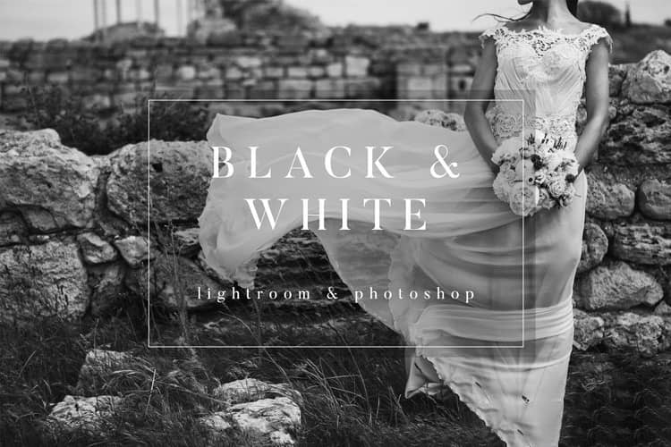 黑白婚纱婚礼摄影颗粒胶片Lightroom预设+ACR预设.zip