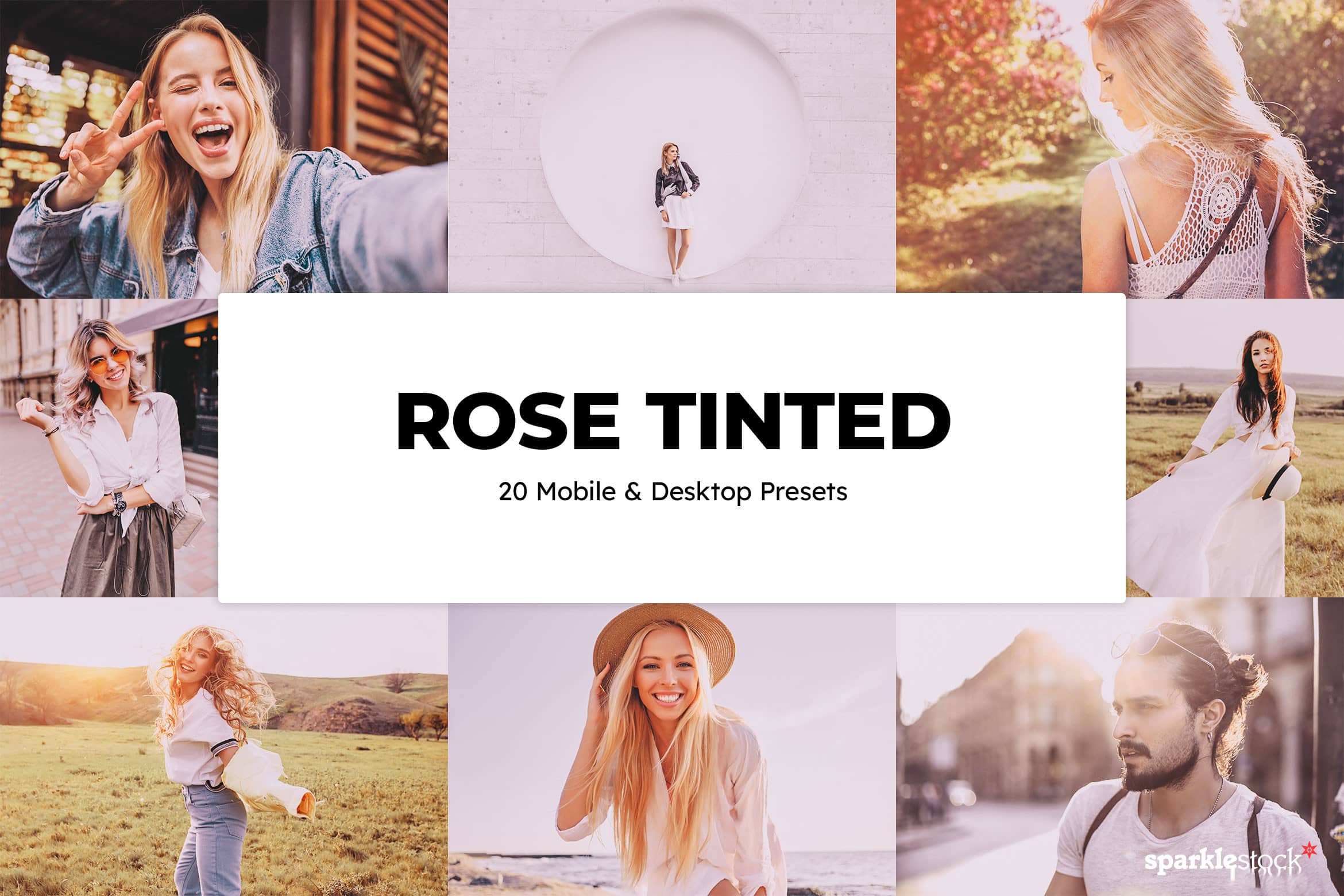20个复古玫瑰色调Lightroom预设+LUT预设 20 Rose Tinted Lightroom Presets and LUTs