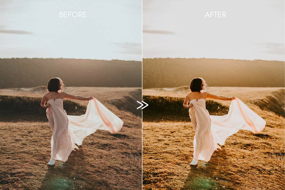 INS人像逆光黄油金色调旅行摄影Lightroom预设