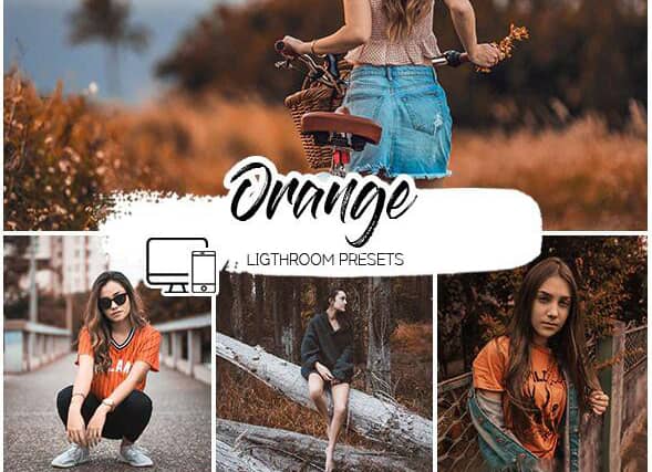 INS网红柔和橙色风格LR预设+手机lr预设 Orange Lightroom Presets
