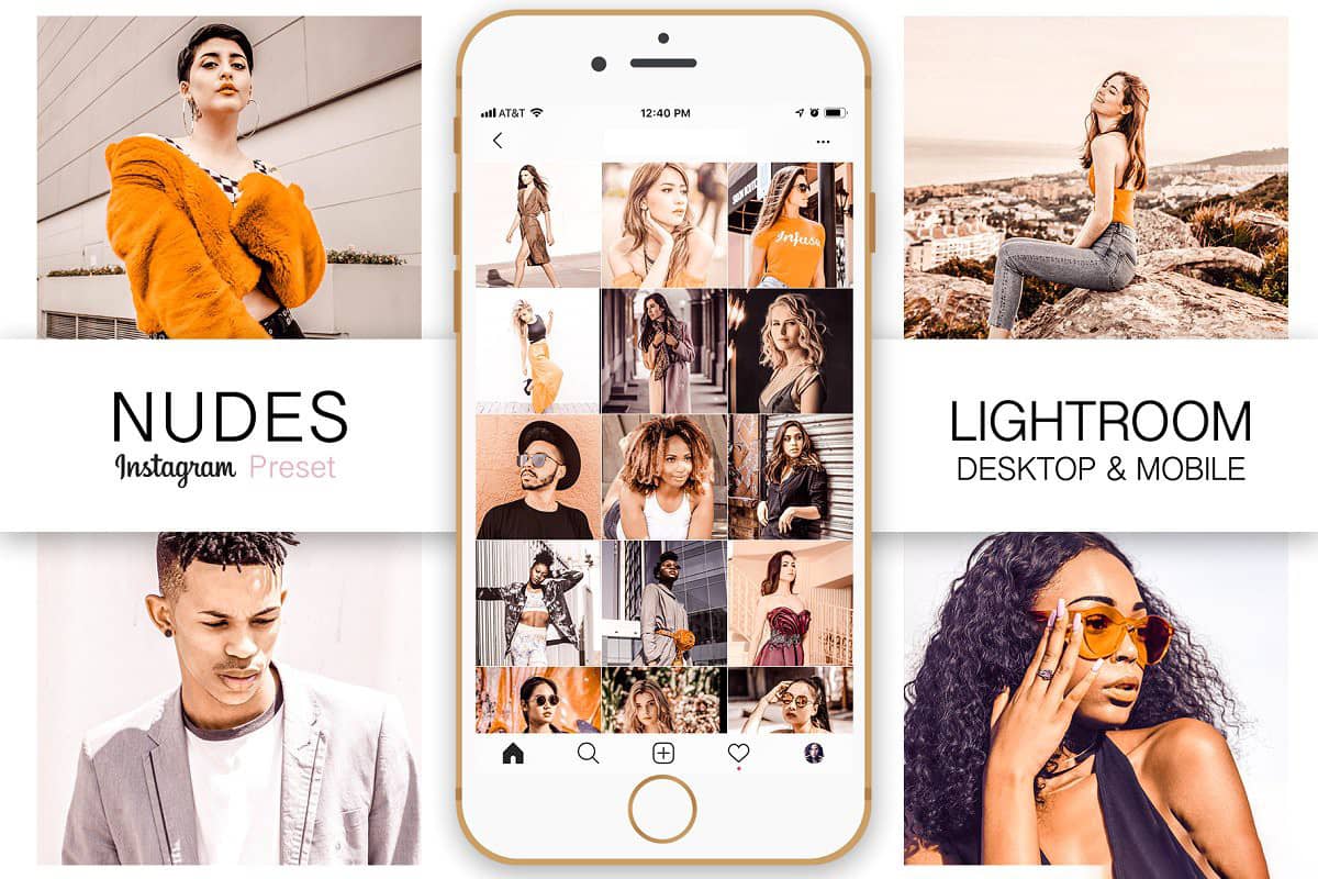 INS风裸色时尚人像LR预设