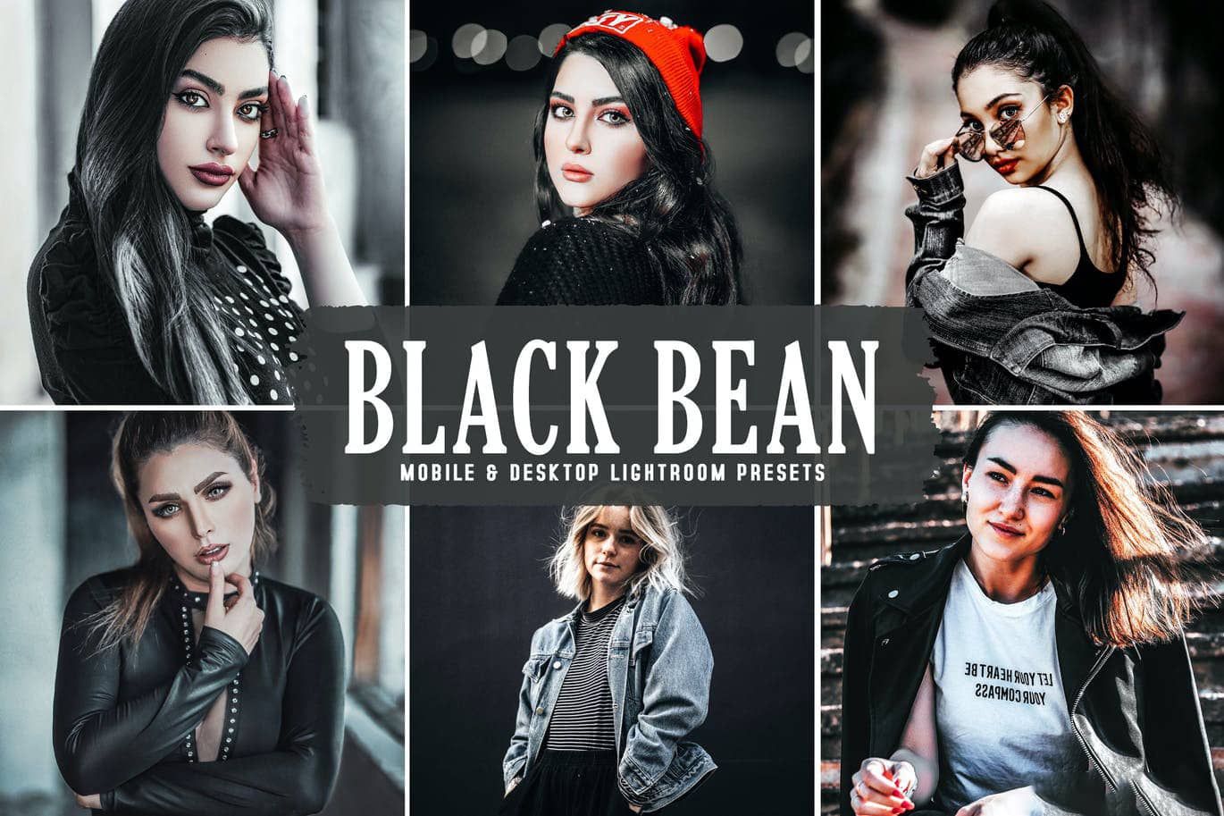 专业时尚人像暗色调Lightroom预设及手机lr预设 Black Bean Lightroom Presets