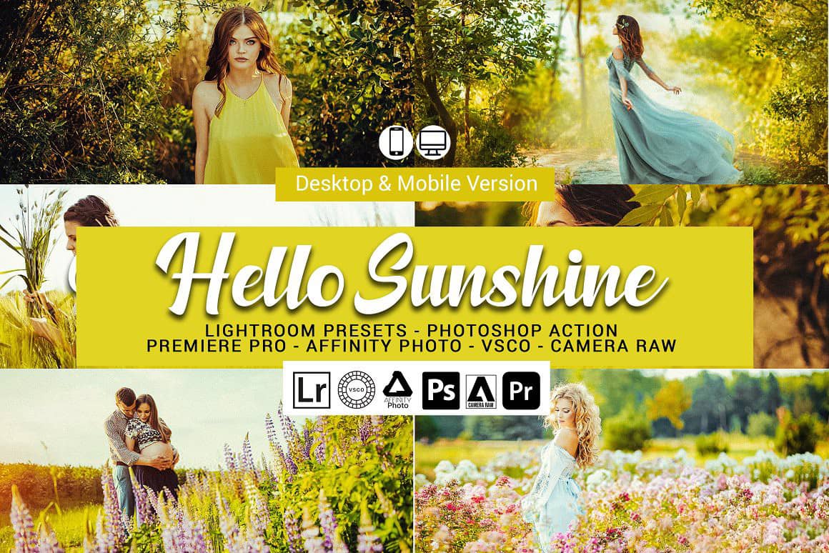 你好阳光-明黄调花海人像写真Lightroom预设APP滤镜