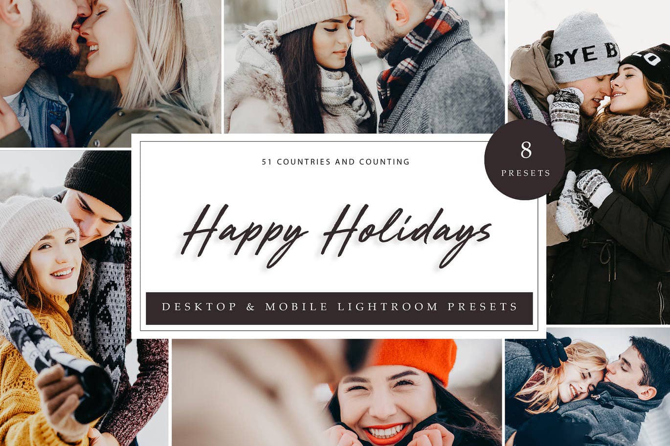 冬季质感电影人像后期调色Lightroom 预设 Lightroom Presets – Happy Holiday