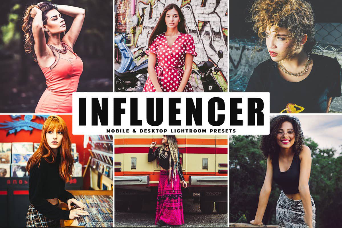 哑光柔和金色调人像后期LR预设+手机版APP预设Influencer Lightroom