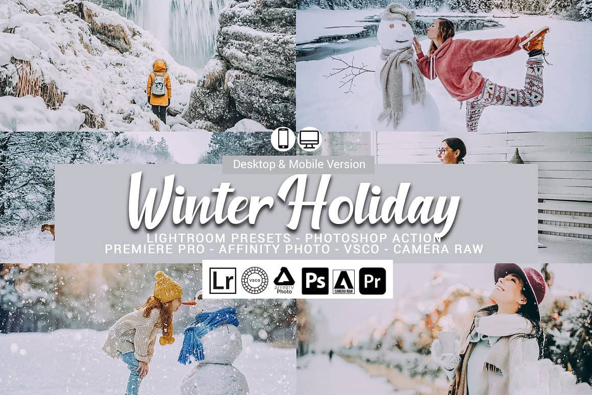唯美冬季人像后期调色Lightroom预设及LUT预设 Winter Holiday Presets