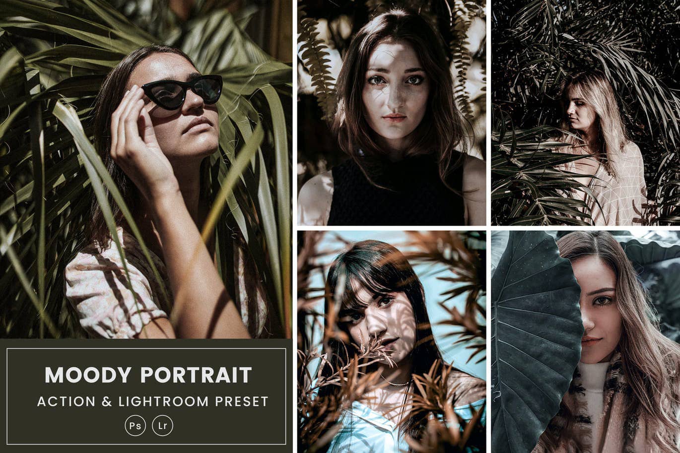 喜怒无常情绪人像Lightrom 预设和PS动作 Moody Portrait Action Lightrom Presets