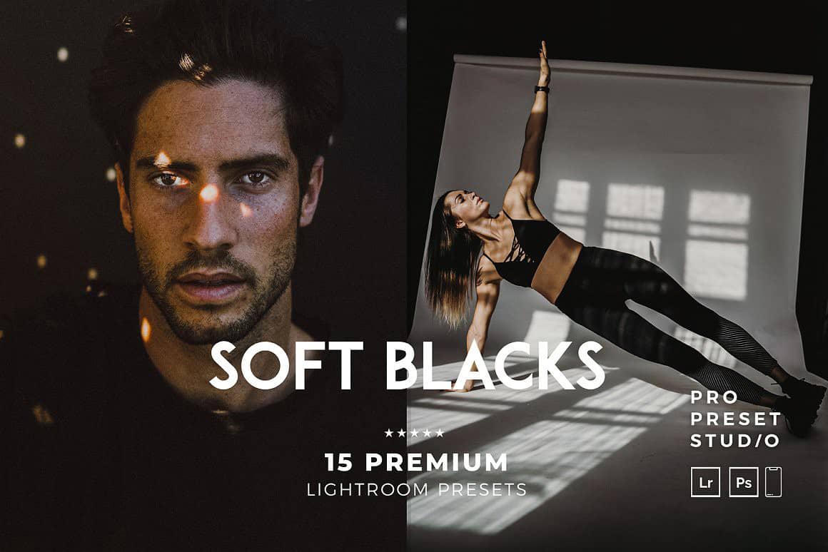城市风光黑金胶片人像Lightroom预设APP滤镜 Soft Blacks Lightroom Presets