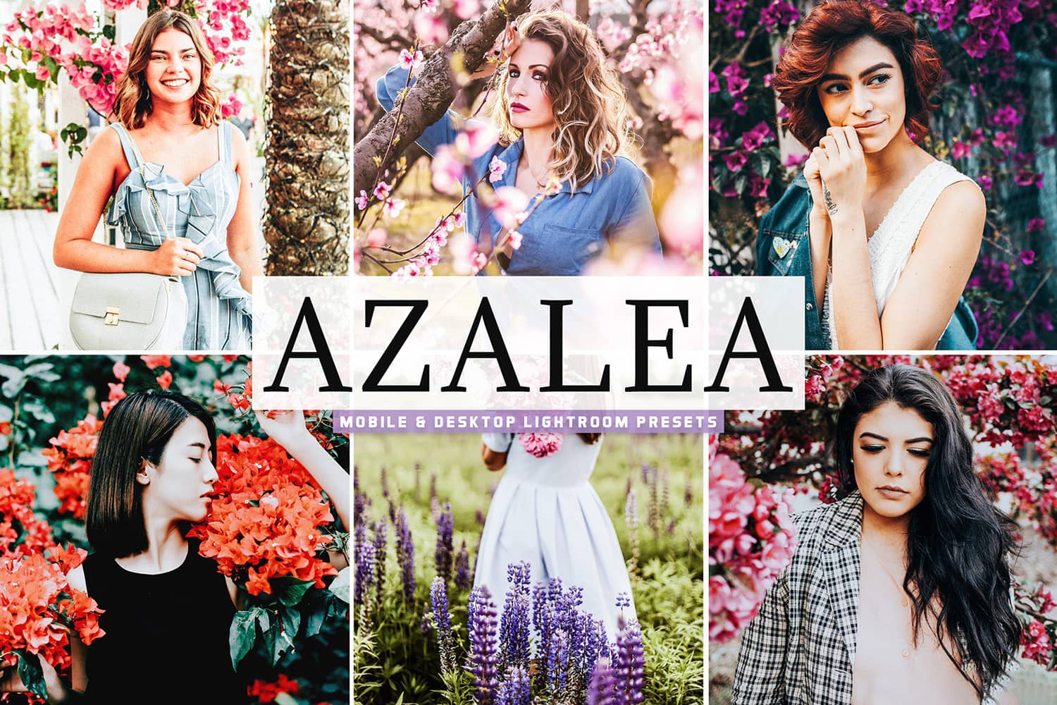 外拍杜鹃花海人像LR预设+移动LR预设 Azalea Lightroom Presets