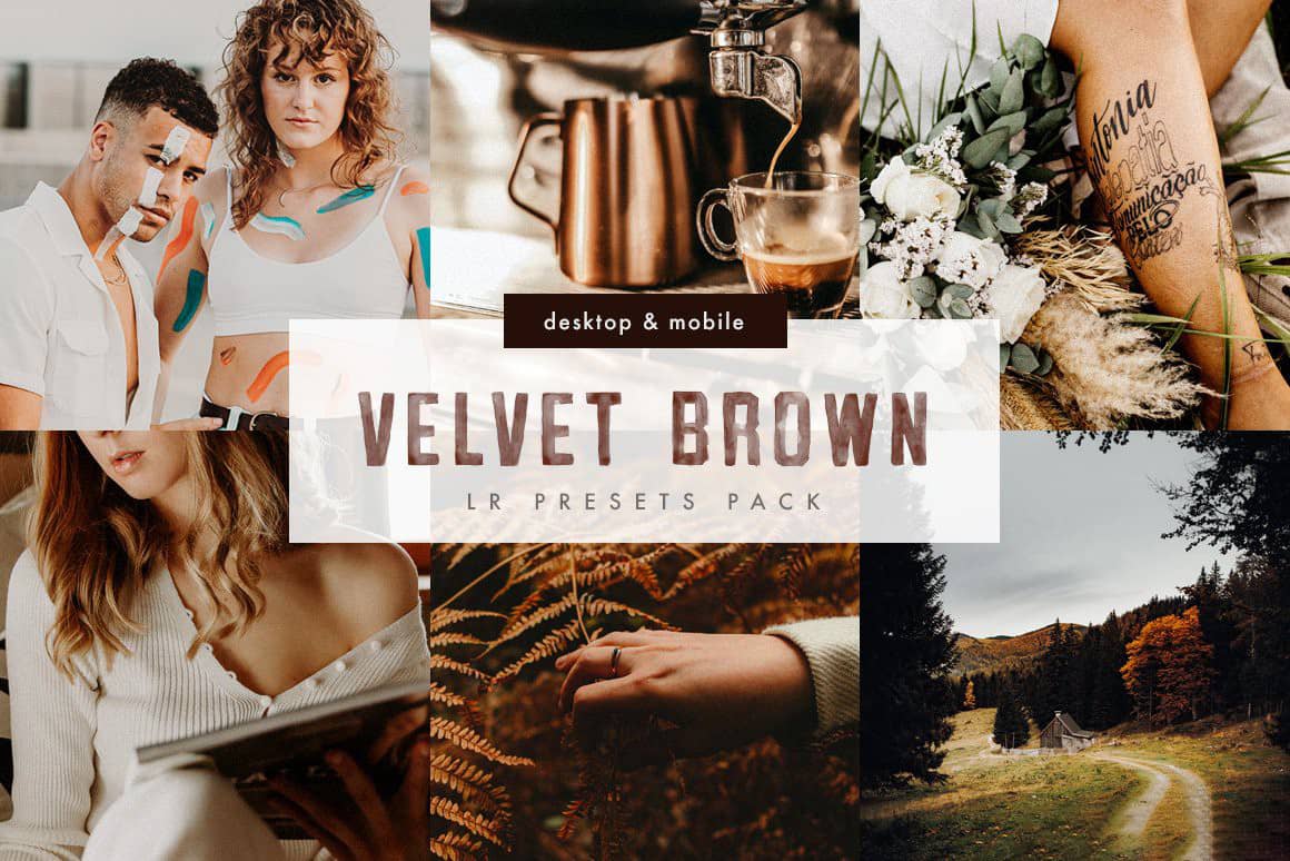 天鹅绒棕色人像Lightroom预设和手机修图预设 Velvet Brown Lightroom Presets