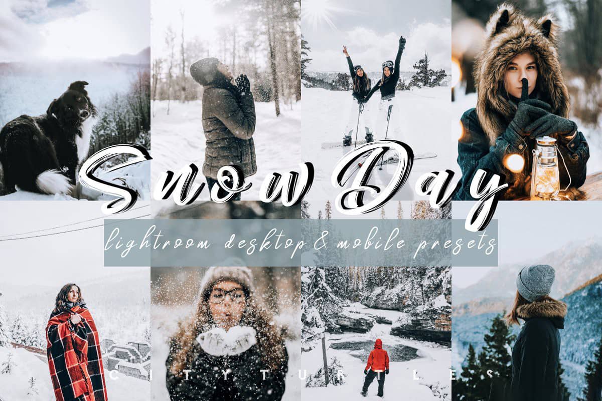 奶油色调冬季人像Lightroom预设 Vibrant SNOW DAY Lightroom Presets