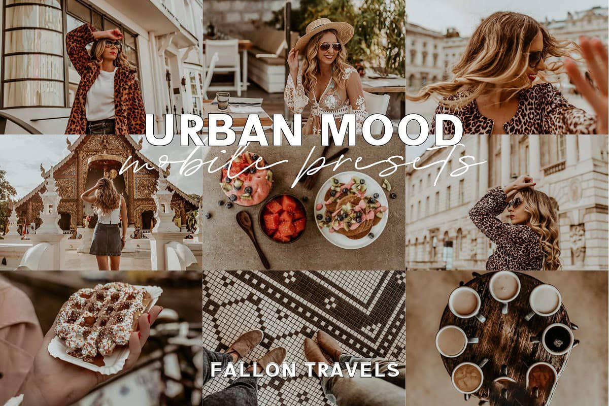 巧克力棕色旅拍INS人像Lightroom预设+手机版APP滤镜Urban Mood LR