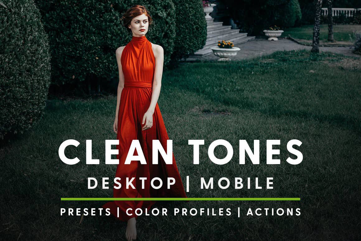 干净通透时尚人像Lightroom预设与LR预设 Clean Tones – Actions Presets