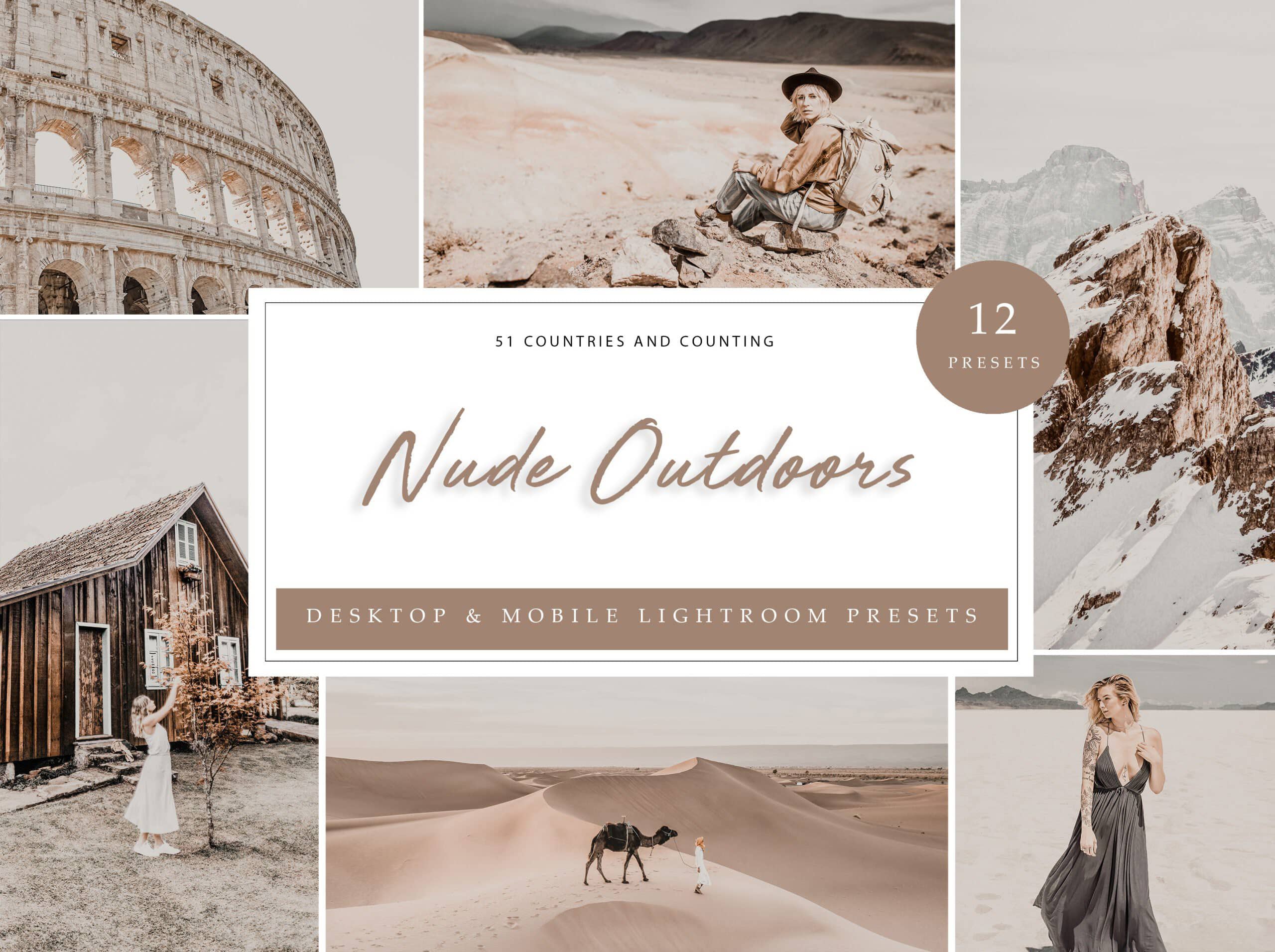 摄影师 Chantelle Flores 莫兰迪裸色户外旅拍人像LR预设 Nude Outdoor Presets