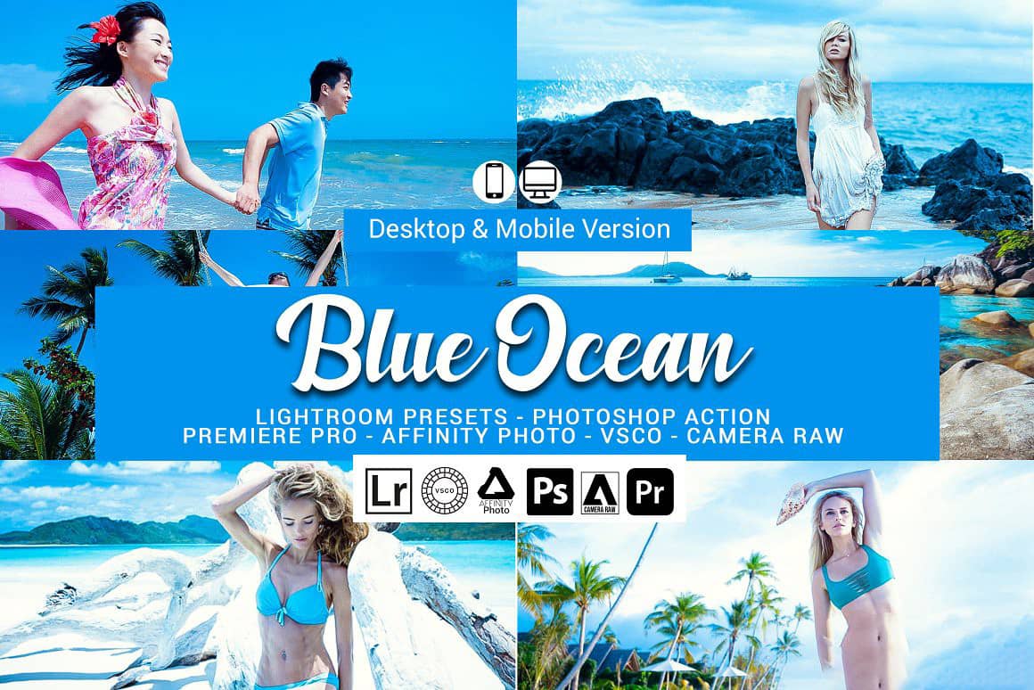 旅拍人像写真清爽蓝调Lightroom预设