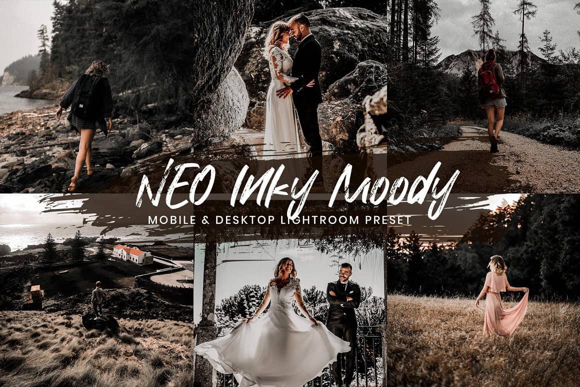 旅行婚礼情绪复古人像Lightroom预设与APP预设 15 Lightroom Presets Neo Inky Moody