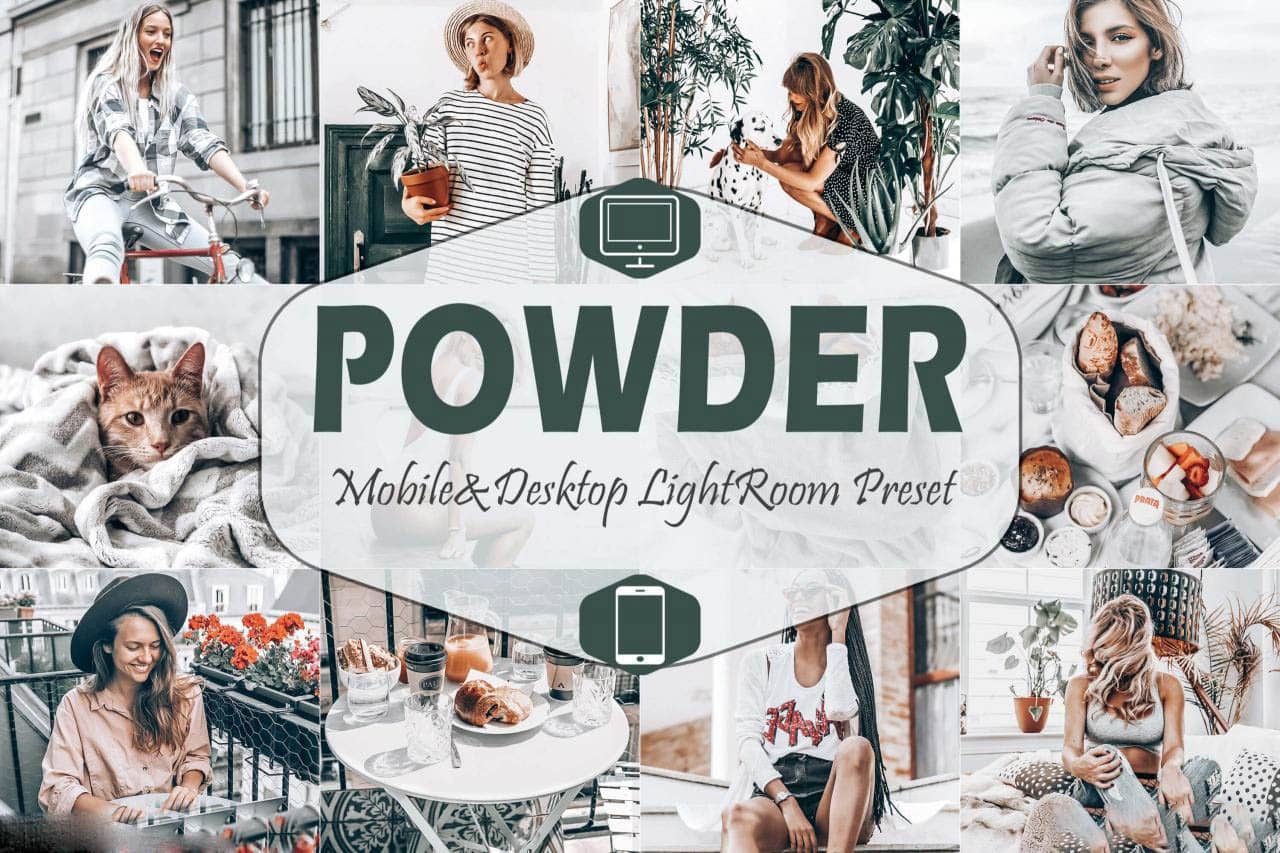 时尚旅拍人像灰色调LR预设+手机LR预设 Powder Gray Lightroom Presets