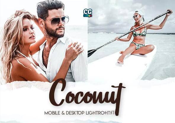 极简通透明亮棕白色人像后期Lightroom预设 Coconut – 5 Premium Lightroom Presets