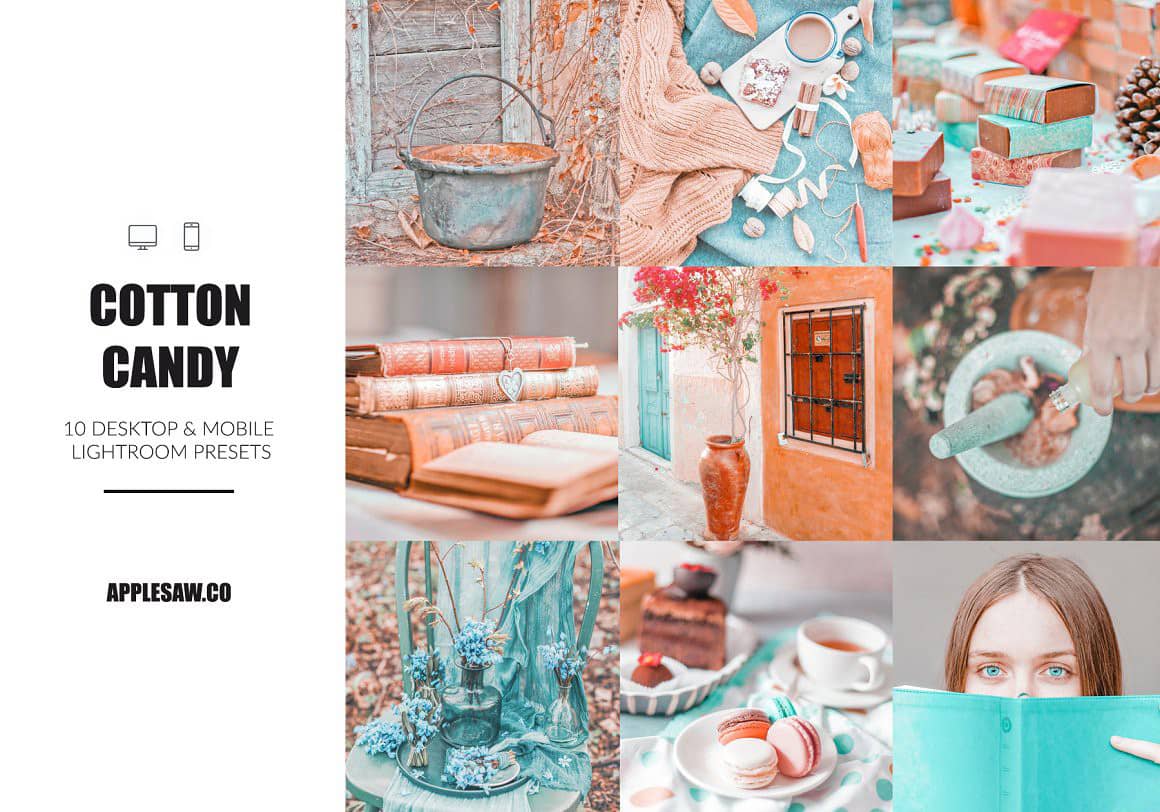 棉花糖明亮通透色调lightrom预设+手机版lr预设 Cotton Candy Lightroom Presets