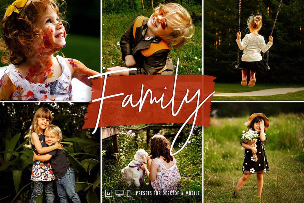 温暖家庭儿童人像调色Lightroom预设