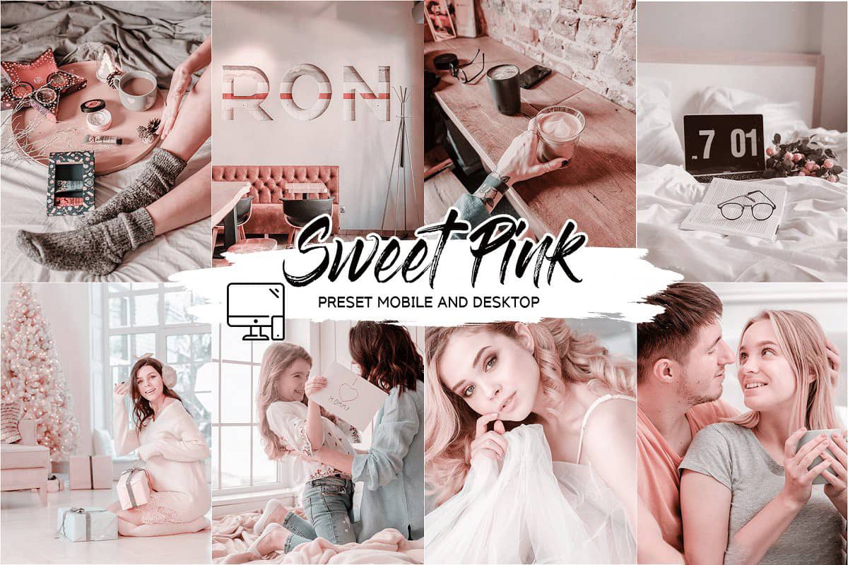 甜美粉色调LR预设+手机APP预设 SWEET PINK LIGHTROOM PRESETS