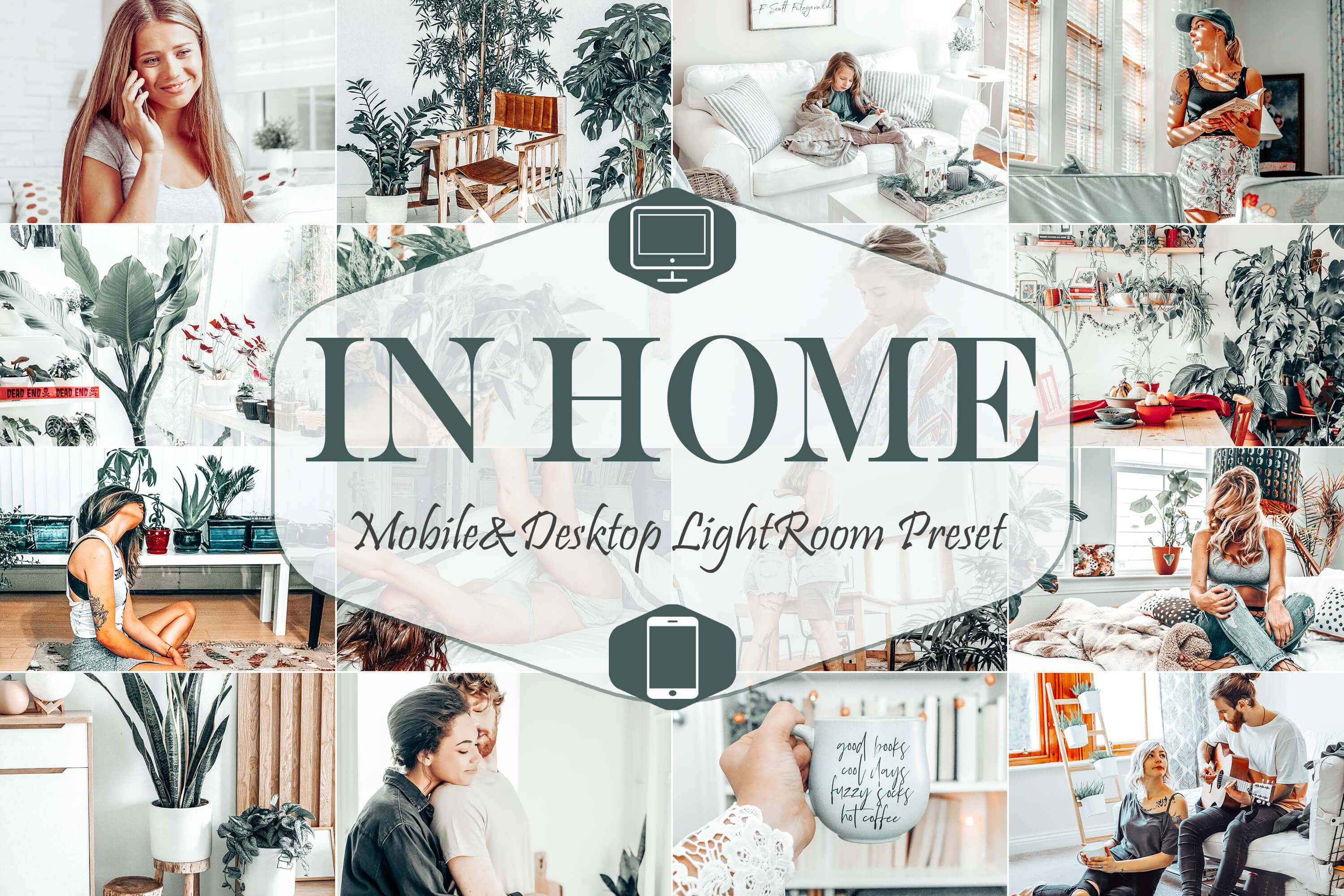 莫兰迪灰绿小清新通透人像LR预设 10 Home Lightroom Presets