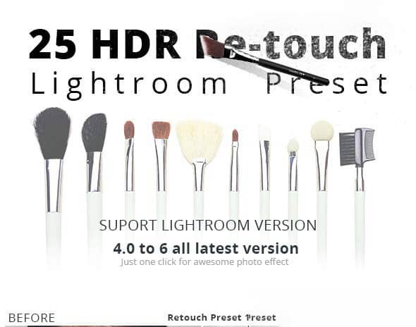 25 HDR人像修饰创意润饰Lightroom预设 25 HDR Retouch Preset