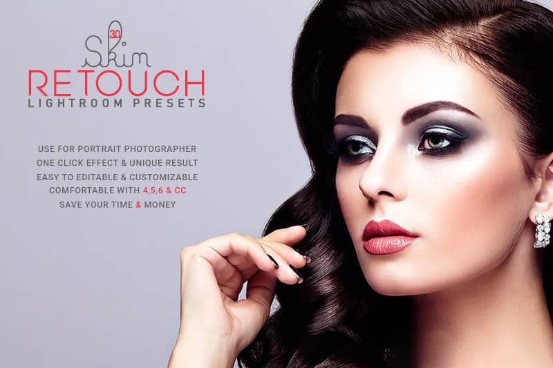 30个高端人像皮肤修饰磨皮美肤Lightroom预设 kin Retouch Lightroom