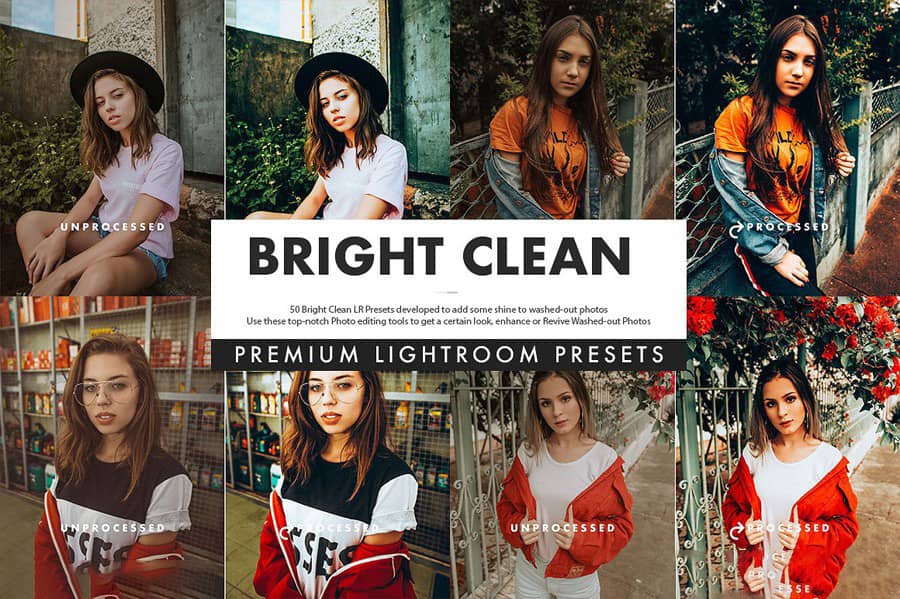 50个干净明亮人像Lightroom预设Bright Clean Lightroom Presets
