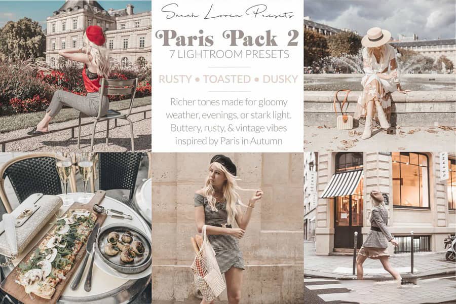 INS法国巴黎时尚旅拍人像Lightroom预设 Sarah Loven Paris Pack 2