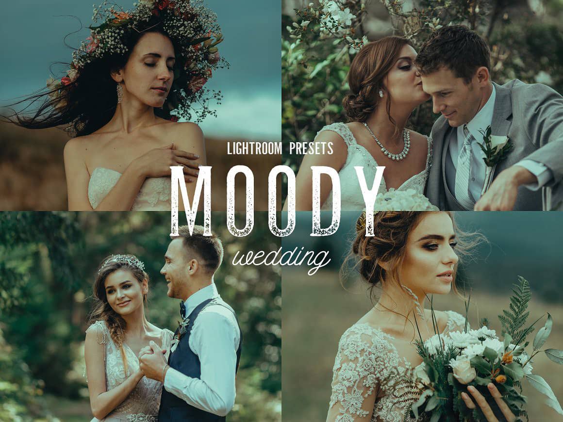 10个喜怒无常的婚礼人像后期调色Lightroom预设 10 Moody Wedding Lightroom Presets
