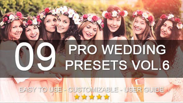专业婚礼调色Lightroom预设 Graphicriver 9 Pro Wedding Presets vol.6