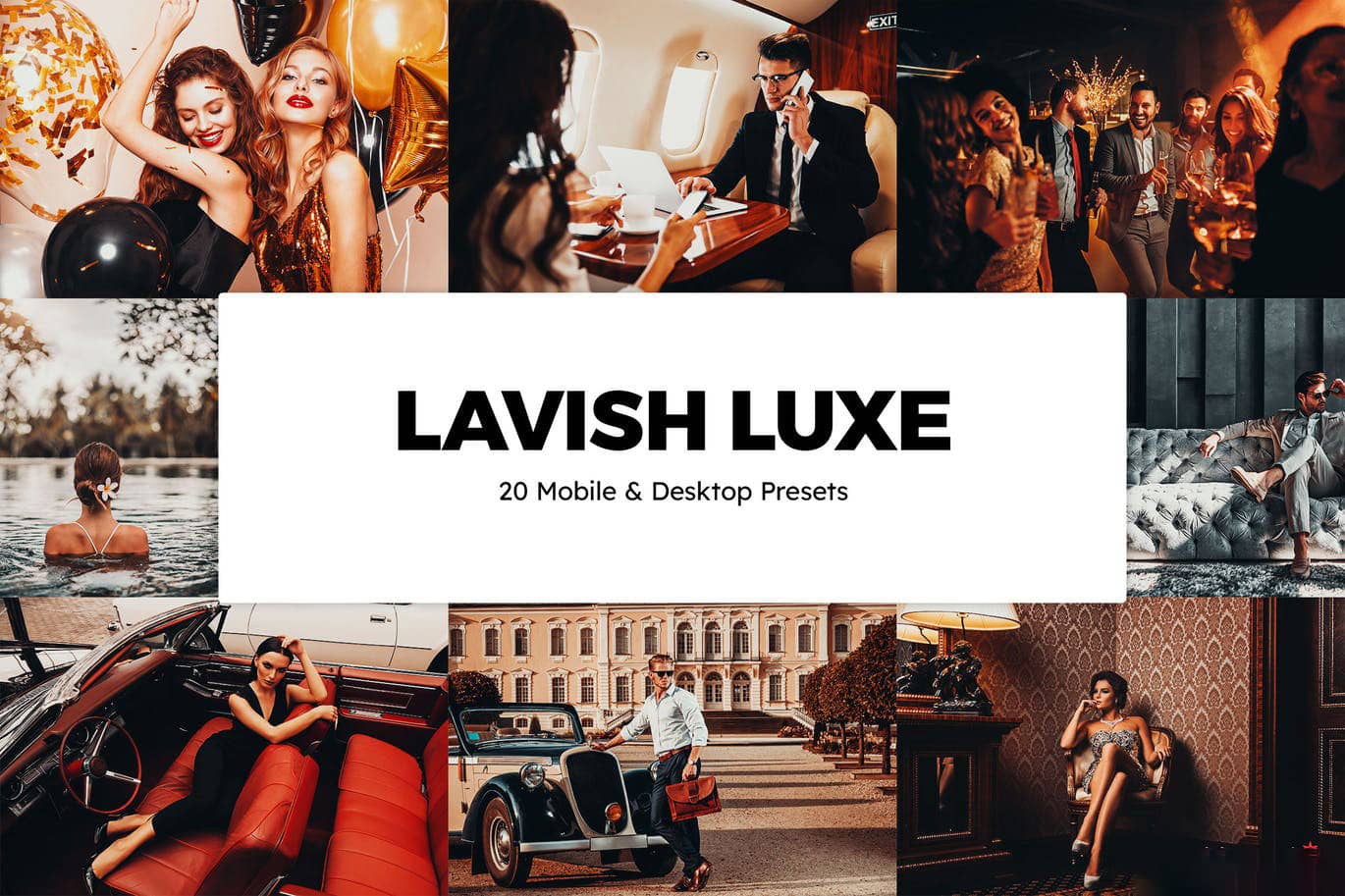 奢华质感婚礼人像胶片LR预设手机LR预设LUT预设 Lavish Luxe Lightroom Presets and LUTs
