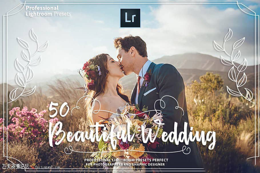 婚礼跟拍复古婚纱Lightroom预设 50 Pro Wedding Presets Collection