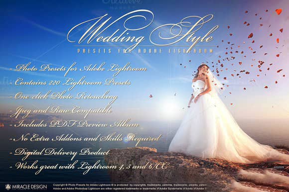 婚纱与婚礼摄影后期Lightroom预设 Presets for Lightroom Wedding
