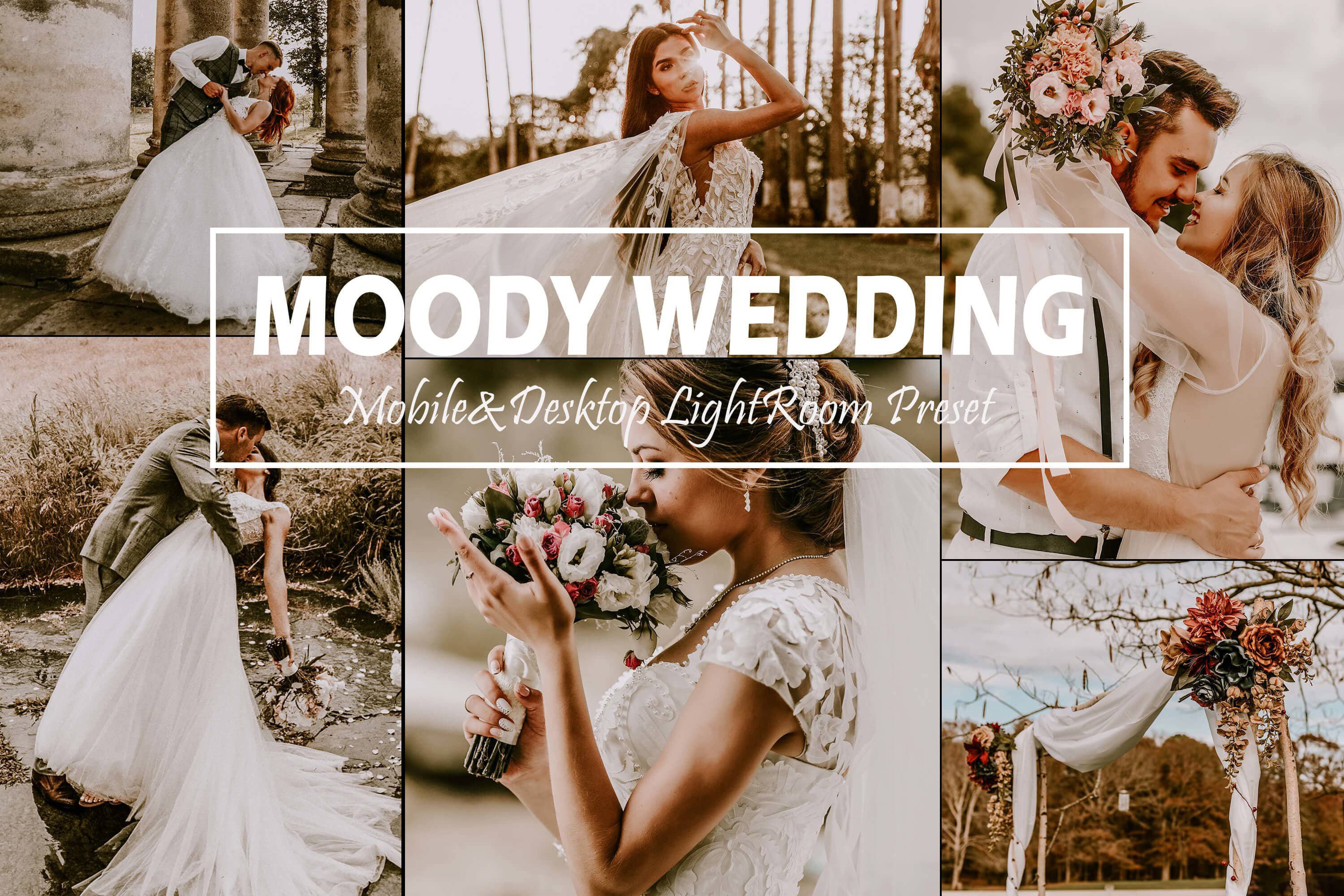 旅拍婚礼婚纱情绪复古胶片LR预设 APP预设 Moody Wedding Lightroom Presets