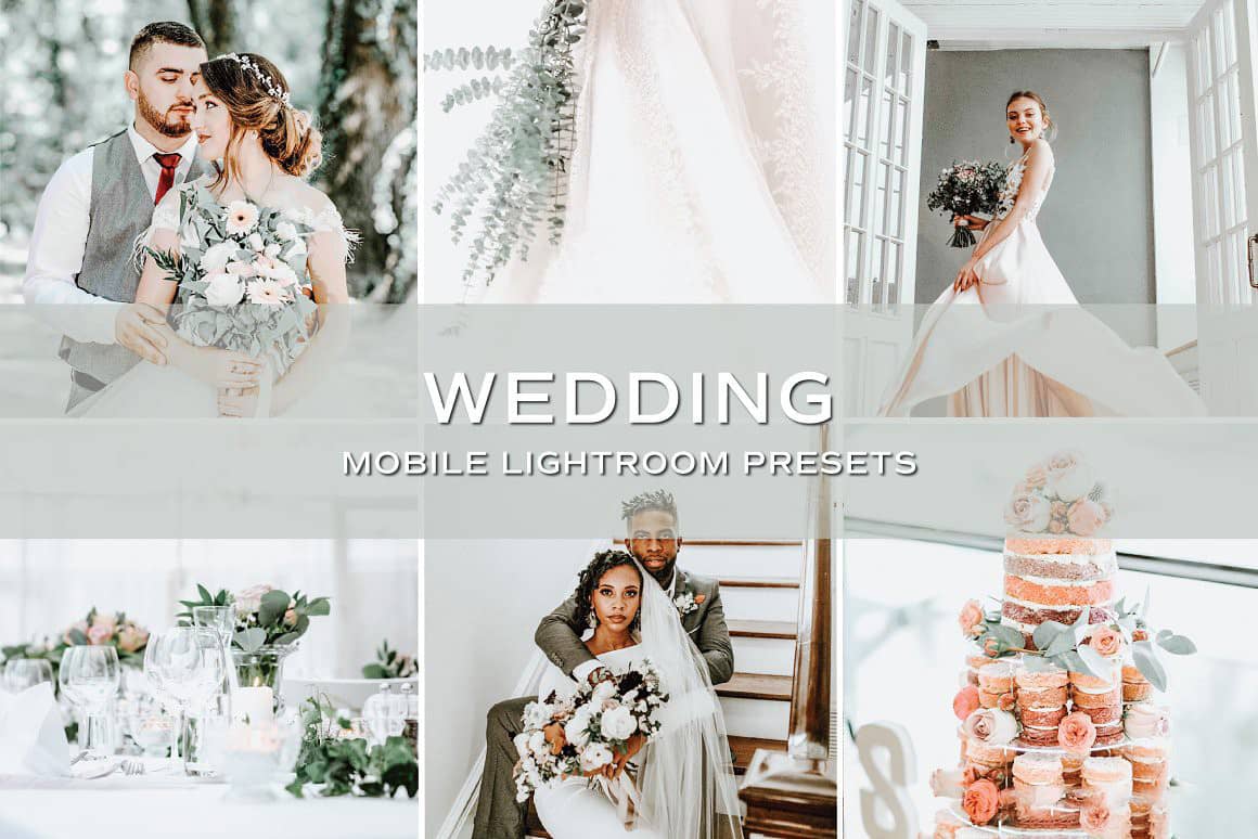明亮通透婚礼场景人像Lightroom预设 手机APP滤镜 Wedding Lightroom Presets