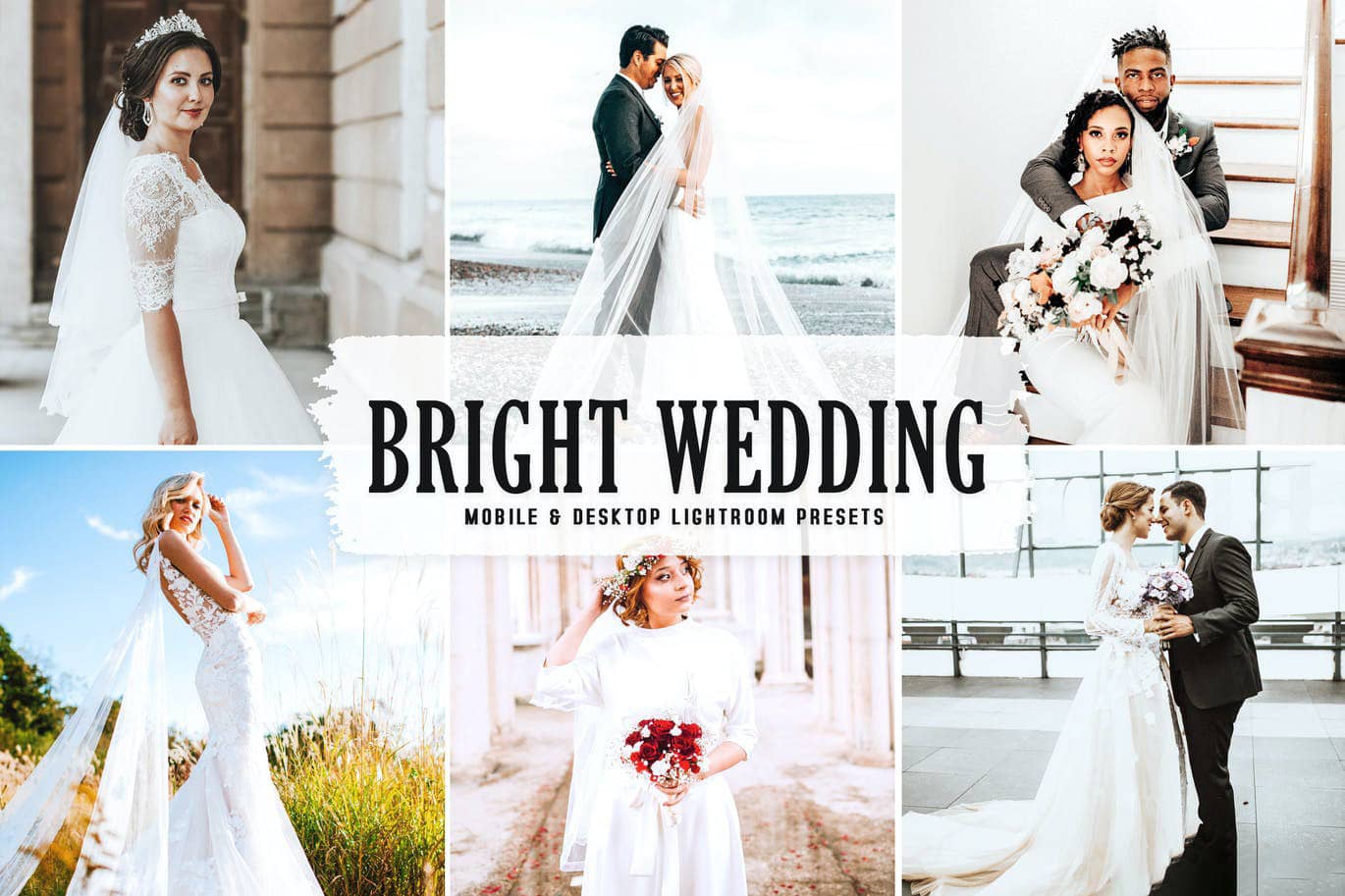 明亮通透婚礼婚纱Lightroom预设与移动LR预设 Bright Wedding Lightroom Presets
