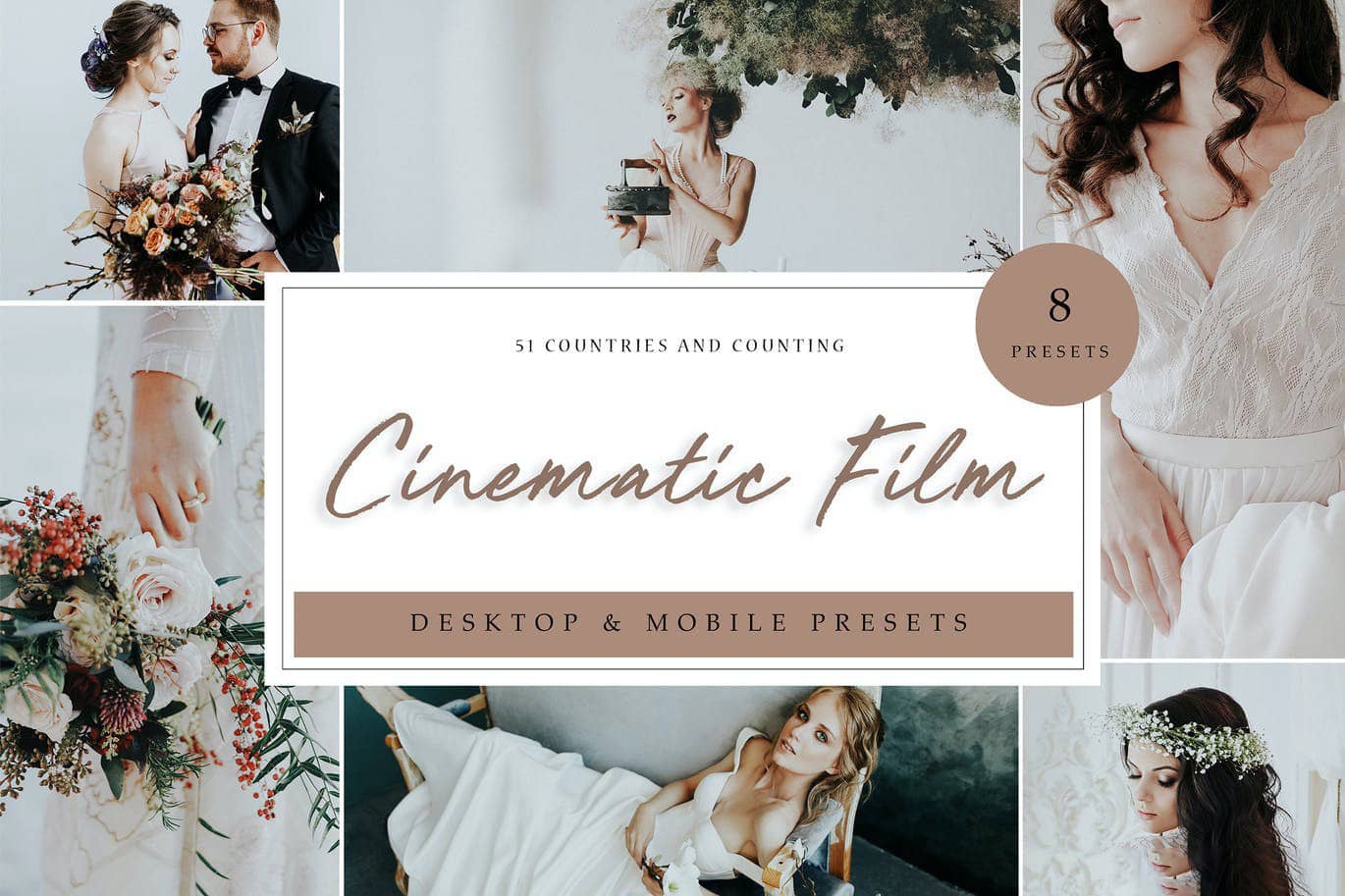 电影胶片婚礼人像后期调色Lightroom预设 Cinematic Film Lightroom Presets