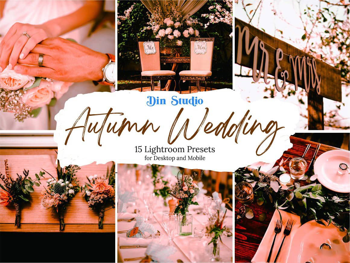 秋季复古婚礼人像Lightroom预设 APP预设 Autumn Wedding Lightroom Presets
