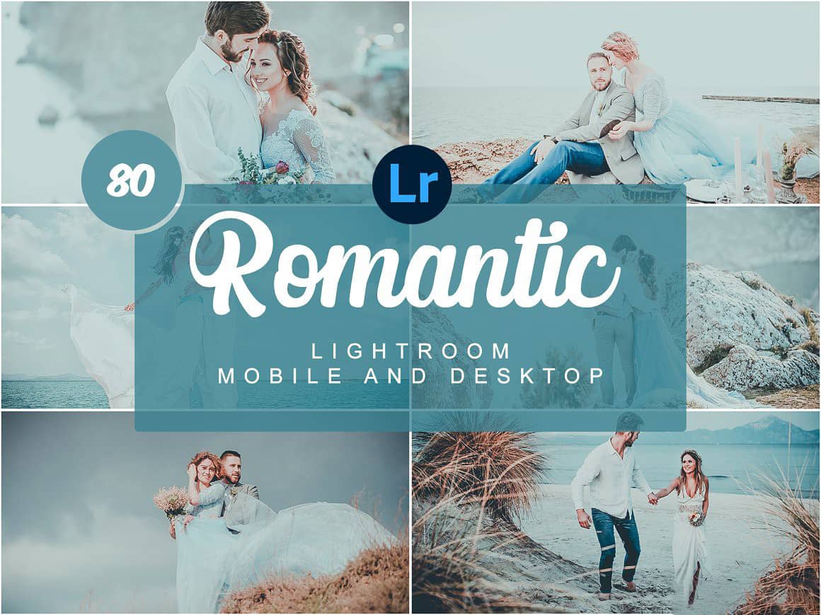 罗曼蒂克婚纱摄影调色LR预设Romantic Mobile and Desktop PRESETS