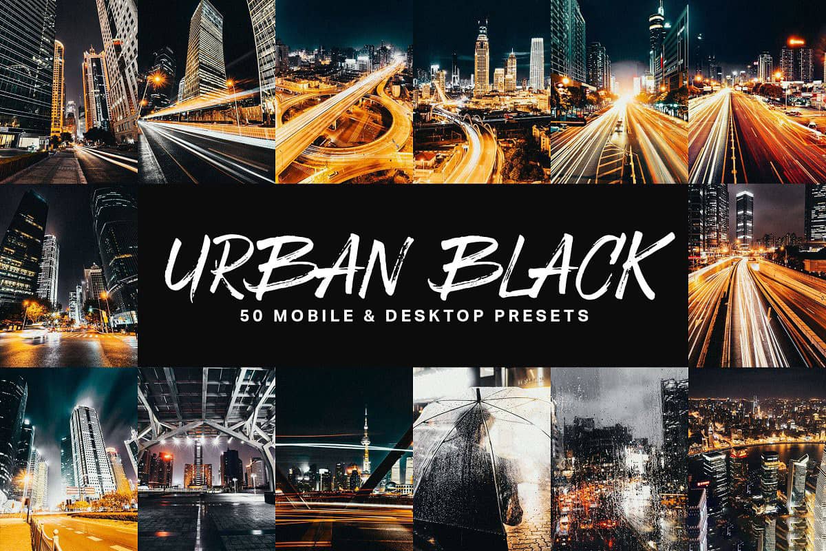 50个工业风城市黑金夜景旅街拍胶片LR预设+LUT预设PSPRAEFCP