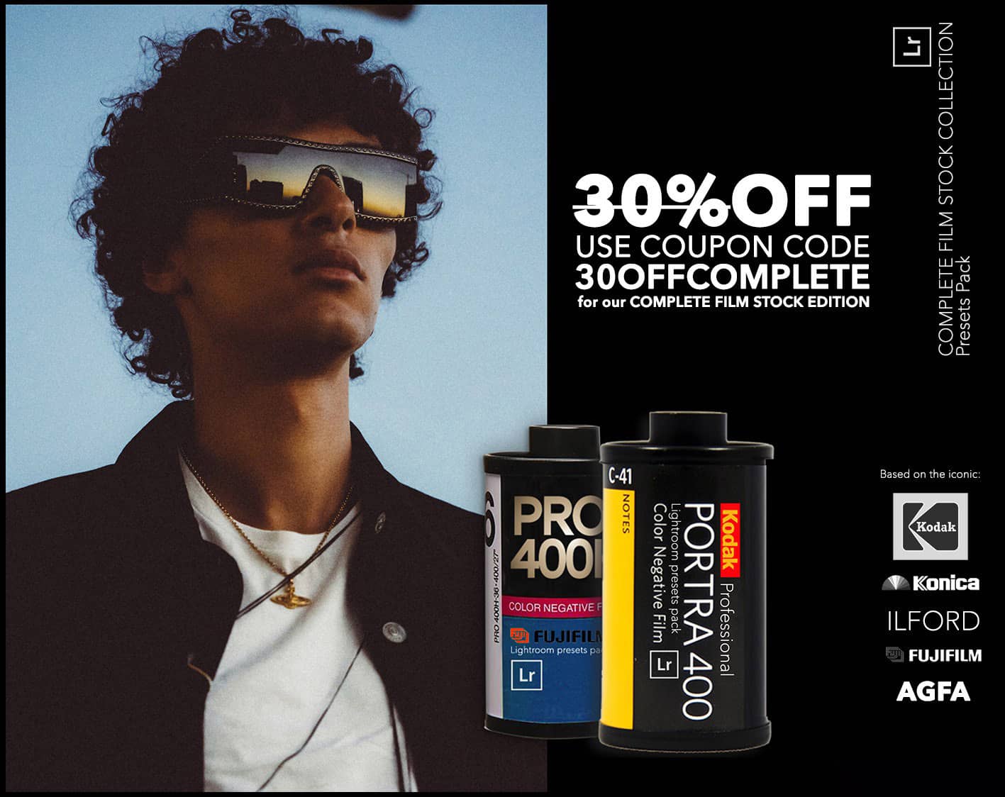 专业时装肖像柯达富士爱克发电影胶片相机Lightroom预设