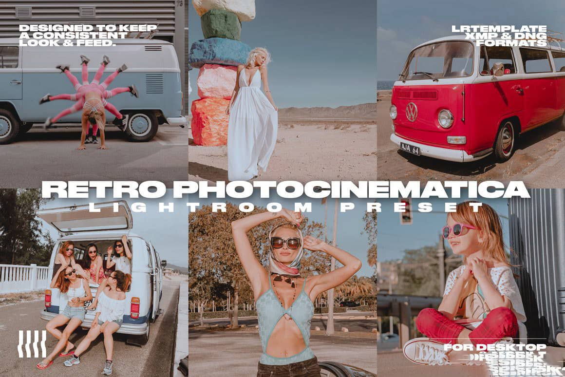 复古相机质感灰系莫兰迪Lightroom预设与APP滤镜 RETRO PHOTOCINEMATICA LR PRESET