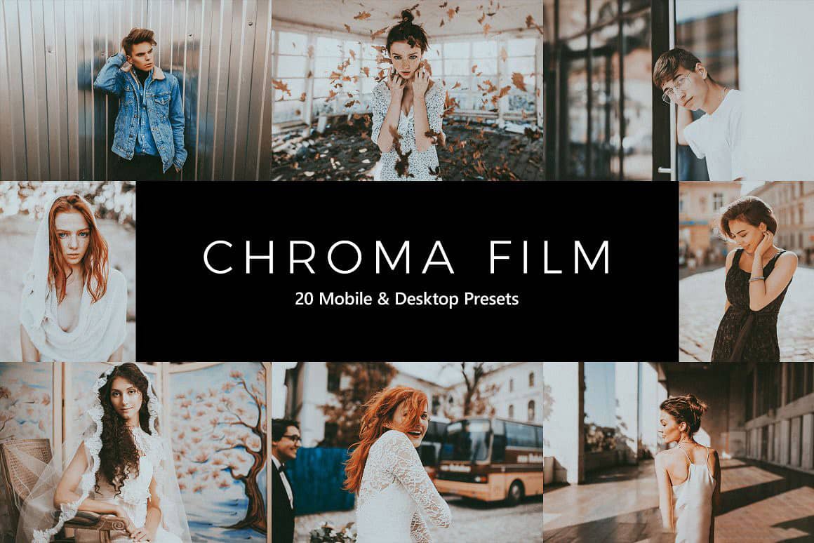 彩色怀旧电影胶片Lightroom预设APP滤镜及LUT预设 Chroma Film LR Presets amp; LUTs