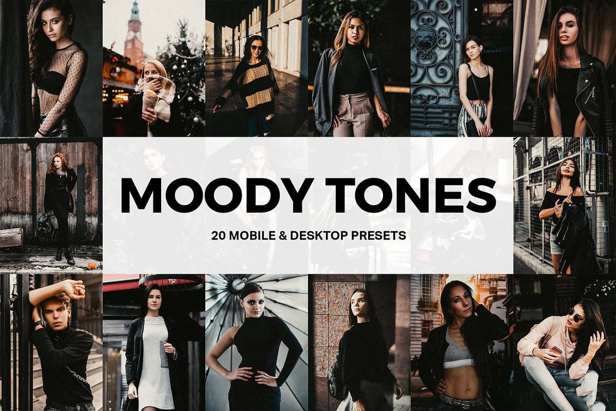 怀旧电影情感色彩LR预设视频调色LUT预设Moody Tones LR Presets LUT