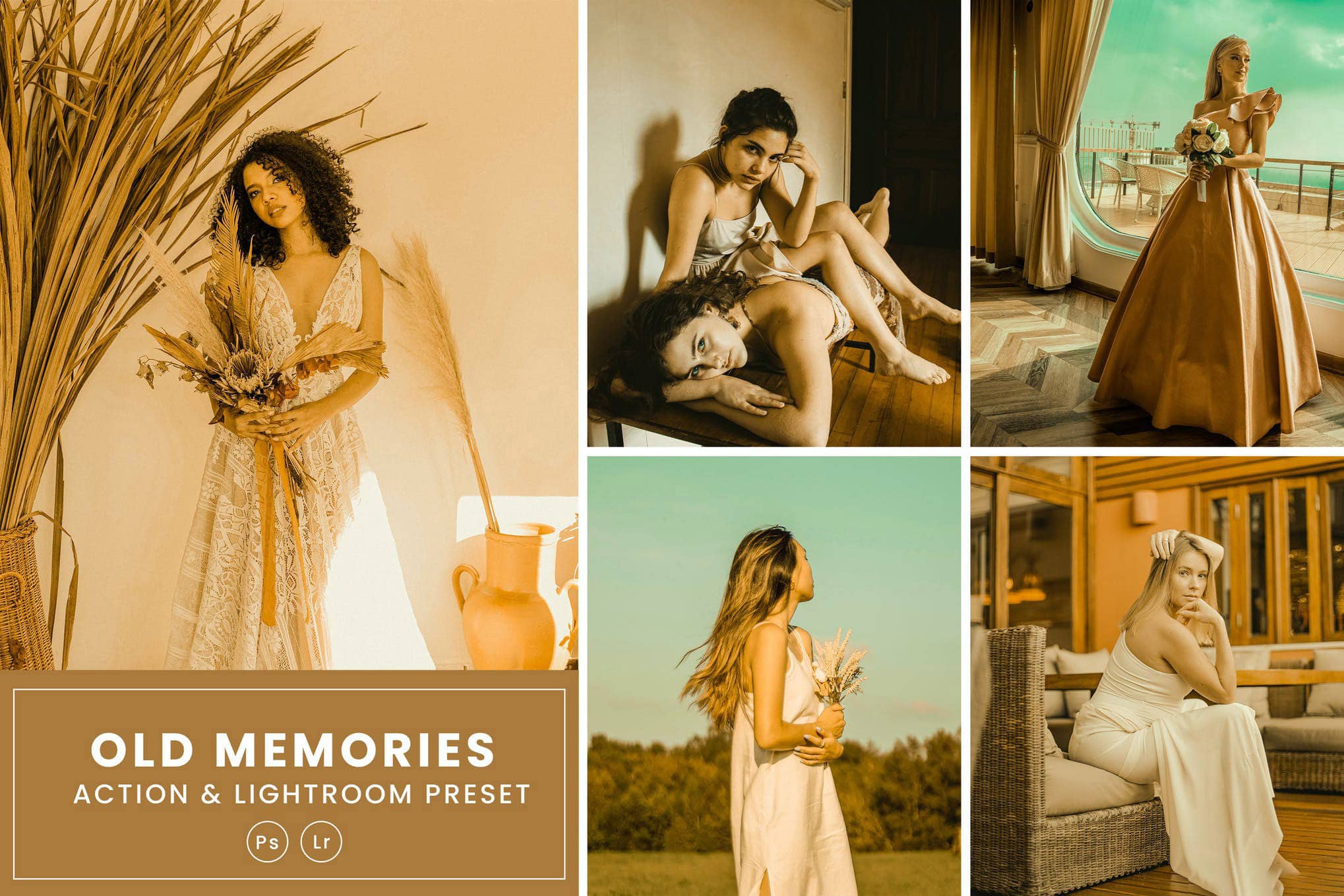 怀旧记忆电影胶片后期调色PS动作及Lightroom预设Old Memories Action amp; Lightrom Presets