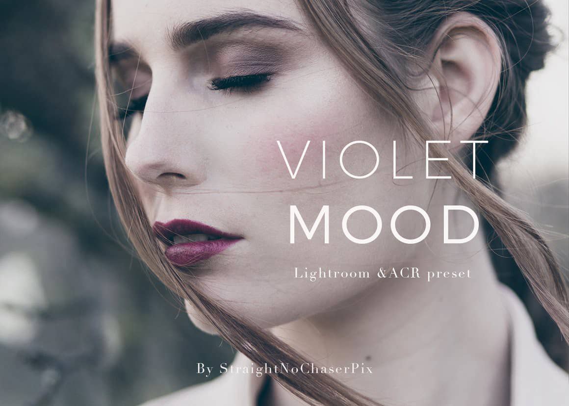 情绪电影人像LR 和 ACR 预设包 Violet Mood LR and ACR preset pack